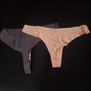 Seamless Thong Set in Peach and Gray